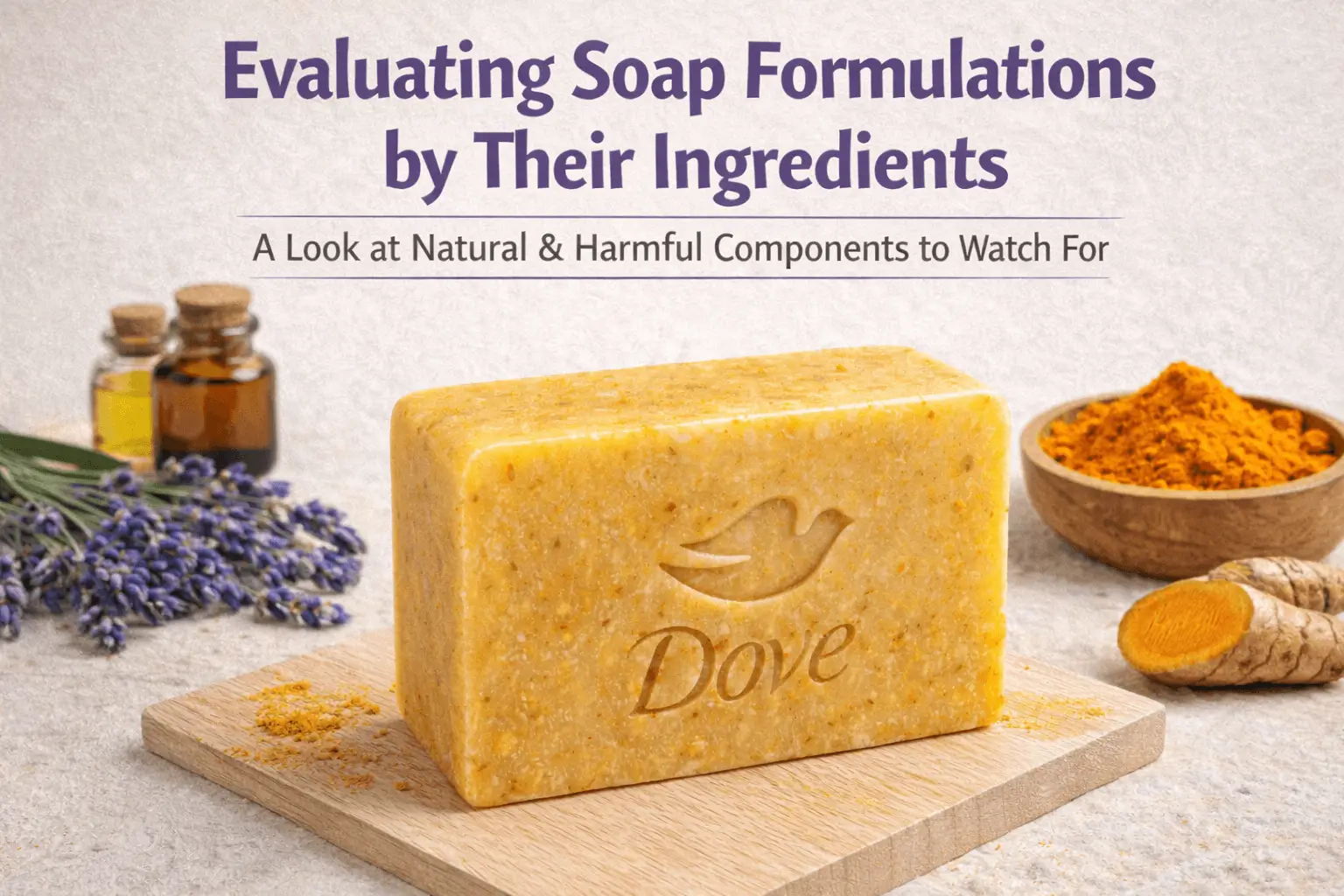 Dove turmeric soap bar shown under neutral lighting for ingredient and formulation evaluation