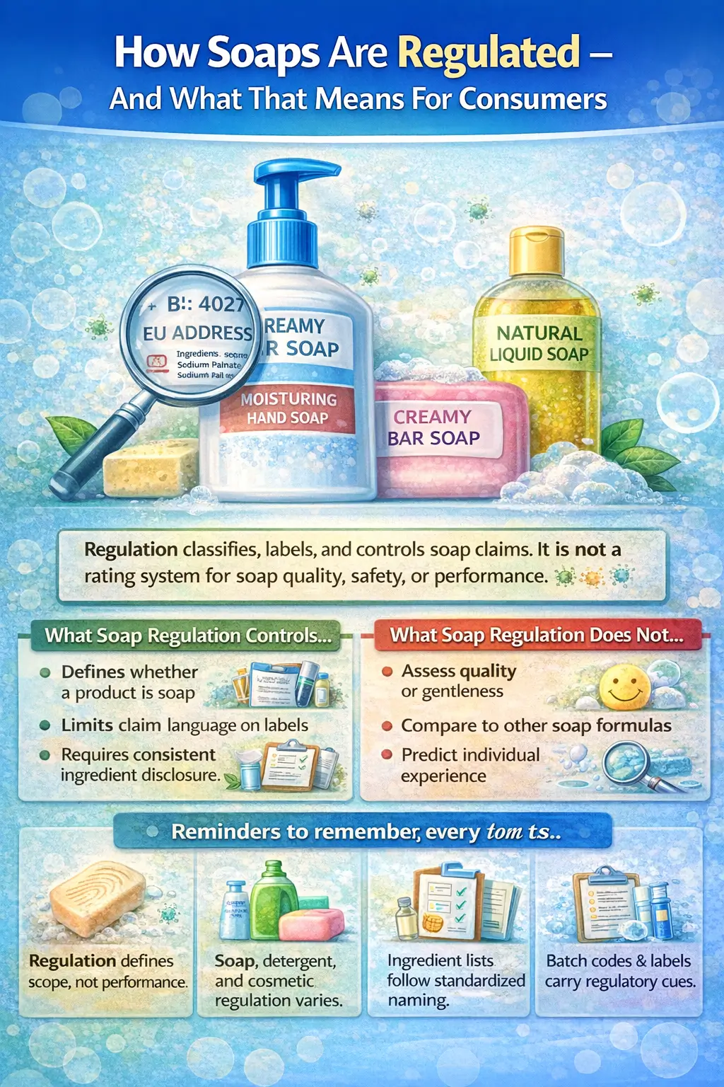 European soap product packaging with regulatory labeling context