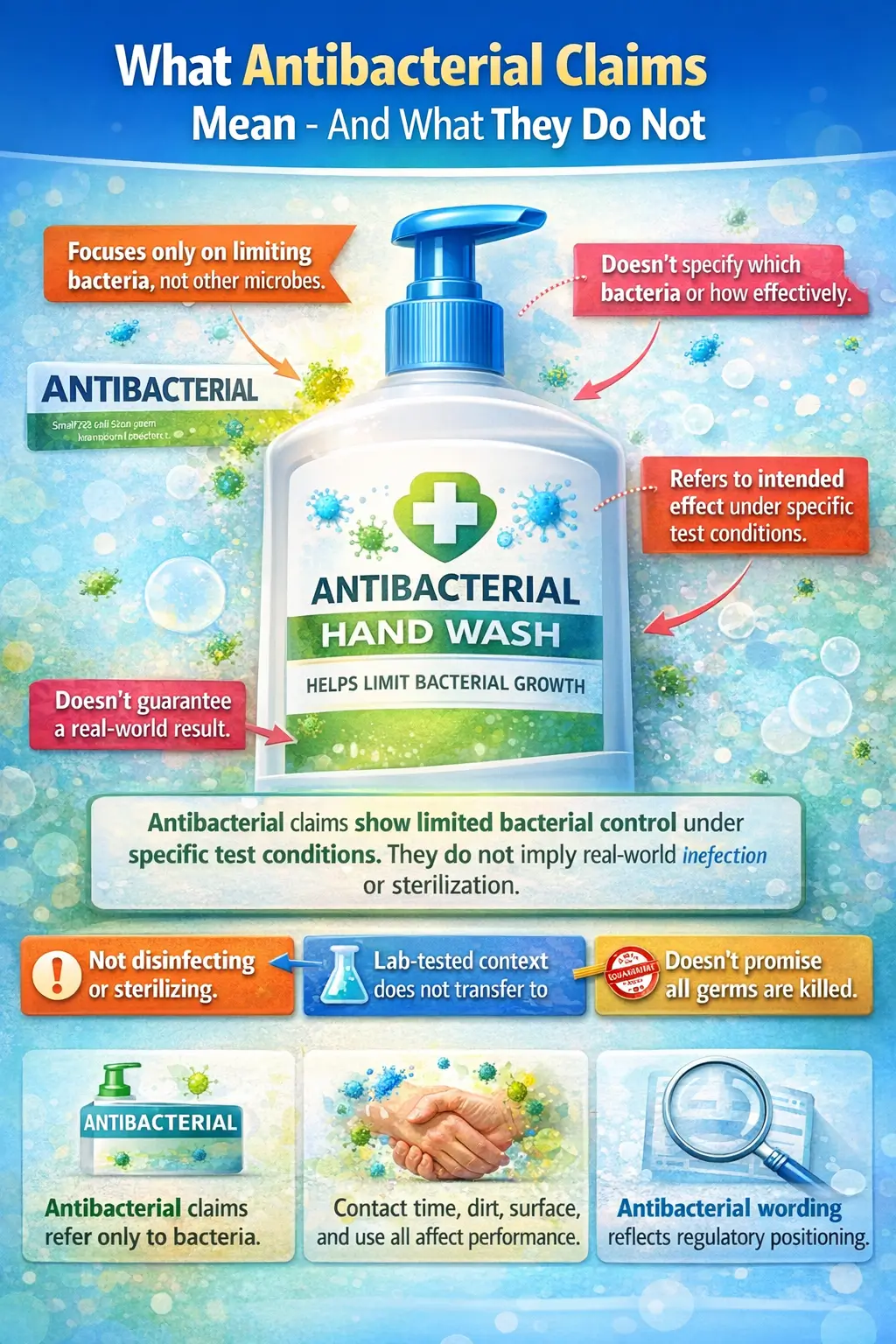 Antibacterial claim displayed on European consumer packaging